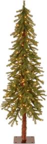 img 4 attached to National Tree Company 5 ft Hickory Cedar Slim Pre-lit Christmas Tree with White Lights and Stand