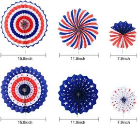 img 2 attached to 🎆 46 PCS Patriotic Party Decorations Supplies for 4th of July, American Independence Day - ESTUSR Hanging Swirls, Tissue Fans, Pom Poms, Cupcake Picks