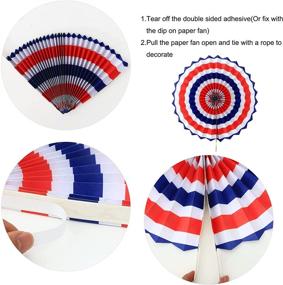 img 1 attached to 🎆 46 PCS Patriotic Party Decorations Supplies for 4th of July, American Independence Day - ESTUSR Hanging Swirls, Tissue Fans, Pom Poms, Cupcake Picks