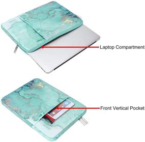 img 1 attached to 👉 MOSISO Laptop Sleeve Case for MacBook Air 13 inch 2018-2021 & MacBook Pro A2338 M1 A2289 A2251 A2159 A1989 A1706 A1708 - Stylish Polyester Vertical Watercolor Marble Bag in Green