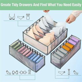 img 1 attached to 📦 ABC Life 3Pcs Foldable Underwear Drawer Organizer Set - Neatly Store Stockings, Bras, and More!