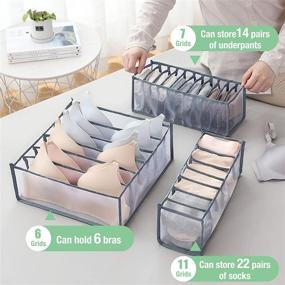 img 3 attached to 📦 ABC Life 3Pcs Foldable Underwear Drawer Organizer Set - Neatly Store Stockings, Bras, and More!