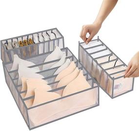 img 4 attached to 📦 ABC Life 3Pcs Foldable Underwear Drawer Organizer Set - Neatly Store Stockings, Bras, and More!