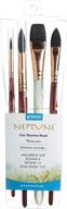 🖌️ кисть художника princeton artist brush neptune series 4750: набор из 4 синтетических кистей для акварелирования в форме белки - включает акварель, овальную мытья и круглые кисти логотип