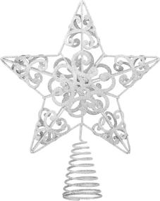 img 4 attached to 🎄 URATOT Glitter Metal Christmas Tree Topper: Sparkling Hallow Wire Star Treetop Decoration with Sequins - Perfect Holiday Seasonal Christmas Tree Ornament
