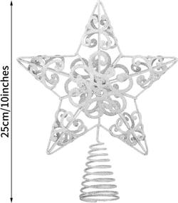 img 2 attached to 🎄 URATOT Glitter Metal Christmas Tree Topper: Sparkling Hallow Wire Star Treetop Decoration with Sequins - Perfect Holiday Seasonal Christmas Tree Ornament