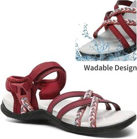 img 1 attached to 👟 DUINN Women's Stylish Hiking Sandal with Adjustable Straps, Arch Support for Sport, Beach Vacation, and Casual Camping