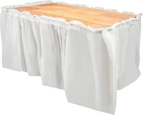 img 4 attached to 6-Pack Ruffled Disposable Table Skirts for Elegant Events - Perfect for Weddings, Birthdays, Showers, and More - White, Fits 8-Foot Tables