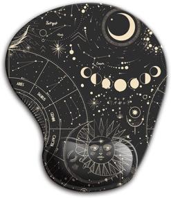 img 4 attached to 🌙 Dooke Ergonomic Mouse Pad with Wrist Support, Cute Mouse Pads for Home Office Working Studying, Non-Slip Rubber Base, Easy Typing & Pain Relief - Moon Sun Design