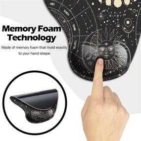 img 1 attached to 🌙 Dooke Ergonomic Mouse Pad with Wrist Support, Cute Mouse Pads for Home Office Working Studying, Non-Slip Rubber Base, Easy Typing & Pain Relief - Moon Sun Design