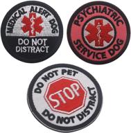 🐾 3pcs stop do not pet, medical alert dog, psychiatric service dog patch set - 1.97inch diameter logo