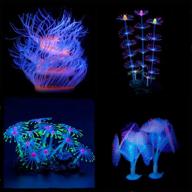 🐠 сияющий силиконовый аквариумный декоративный элемент для рыбного аквариума: набор из 5-ти имитаций коралловых растений. логотип