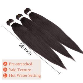 img 2 attached to Pre Stretched Braiding Extensions Professional Synthetic Hair Care