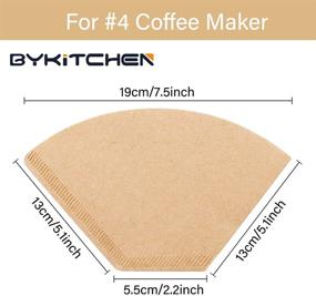 img 3 attached to 200-Pack BYKITCHEN Size 4 Coffee Filters - Ideal for 8-12 Cup Coffee Makers and Pour Over Coffee Drippers - Cone Paper Filters, Natural Unbleached Material