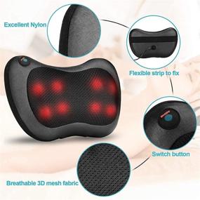 img 2 attached to 🎁 Peiwna Back and Neck Massager: Shiatsu Massage Pillow with Heat for Deep Tissue Relief in Shoulders, Lower Back, Legs, Feet – Perfect Gift for Women, Men, Friends, Birthday!