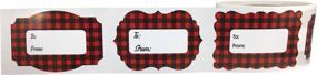 img 3 attached to 🎁 100 Labels of 2 x 3 Inch Red Buffalo Plaid Gift Tags: Festive Present Stickers for Holidays