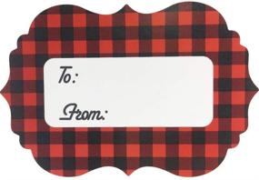 img 1 attached to 🎁 100 Labels of 2 x 3 Inch Red Buffalo Plaid Gift Tags: Festive Present Stickers for Holidays