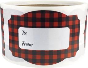 img 4 attached to 🎁 100 Labels of 2 x 3 Inch Red Buffalo Plaid Gift Tags: Festive Present Stickers for Holidays