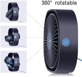 img 2 attached to 💨 2020 Upgraded Small USB Desk Fan: Powerful 3-Speeds & 360° Rotatable Air Circulator - Navy Blue