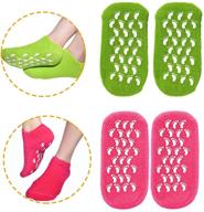 🌹 rose red and green gel socks for softening, repairing dry cracked feet skins - moisturizing socks with gel lining, infused with essential oils and vitamins logo