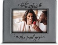 📸 bella busta - he proposed. she accepted - engagement leather photo frame (5"x 7" horizontal) логотип