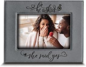 img 4 attached to 📸 BELLA BUSTA - He Proposed. She Accepted - Engagement Leather Photo Frame (5"x 7" Horizontal)