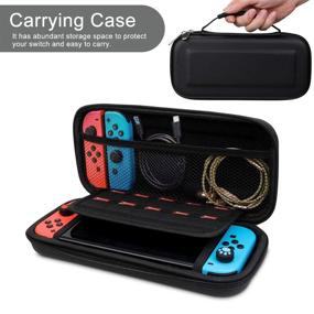 img 3 attached to 🎮 Ultimate 10-in-1 Nintendo Switch Accessories Bundle: Carrying & Protective Case, Playstand, Game Case, Joystick Cap, Charging Dock, Grip, Steering Wheel & Screen Protector