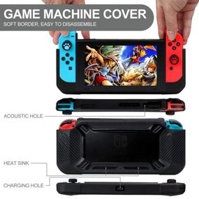 img 1 attached to 🎮 Ultimate 10-in-1 Nintendo Switch Accessories Bundle: Carrying & Protective Case, Playstand, Game Case, Joystick Cap, Charging Dock, Grip, Steering Wheel & Screen Protector