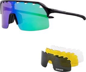 img 4 attached to KAPVOE Polarized Interchangeable Sunglasses Accessories Sports & Fitness and Cycling