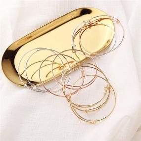 img 1 attached to 📿 60 PCS Sansheng Expandable Bracelet Bangles, Metal Wire Bracelets for Jewelry Making, Bangles for Handmade Jewelry (65mm/2.6 inches, 3 Colors)