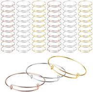 📿 60 pcs sansheng expandable bracelet bangles, metal wire bracelets for jewelry making, bangles for handmade jewelry (65mm/2.6 inches, 3 colors) logo