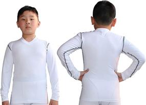 img 3 attached to 👕 Lanbaosi Kids' Active Sleeve Compression Practice T-Shirt for Boys