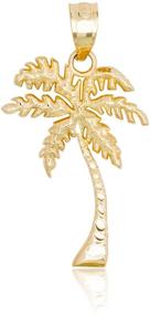 img 4 attached to 🌴 14k Yellow Gold Palm Tree Necklace Pendant by Honolulu Jewelry