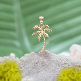 img 1 attached to 🌴 14k Yellow Gold Palm Tree Necklace Pendant by Honolulu Jewelry