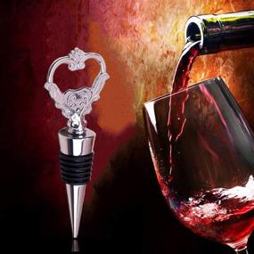 img 3 attached to 💖 Set of 4 Cute Heart Shaped Zinc Alloy Wine Stoppers for Reusable Wine and Beverage Preservation - Love Wine Stopper Decoration for Metal Wine Bottles