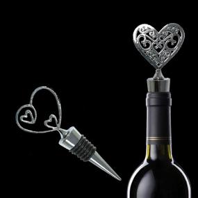 img 1 attached to 💖 Set of 4 Cute Heart Shaped Zinc Alloy Wine Stoppers for Reusable Wine and Beverage Preservation - Love Wine Stopper Decoration for Metal Wine Bottles