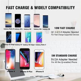 img 1 attached to Wireless Charger: 10W Fast Charging Pad for Samsung Galaxy & iPhone, 5W Qi Stand for LG & More Qi-Enabled Phones