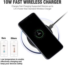 img 2 attached to Wireless Charger: 10W Fast Charging Pad for Samsung Galaxy & iPhone, 5W Qi Stand for LG & More Qi-Enabled Phones