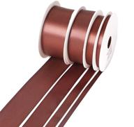 🎀 assorted sizes double-face satin hair ribbons pack - ideal for gifts wrap, craft, fabric, wedding decorations, boy girl baby shower - 80 yard (850-brown) logo