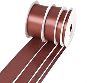 img 4 attached to 🎀 Assorted Sizes Double-Face Satin Hair Ribbons Pack - Ideal for Gifts Wrap, Craft, Fabric, Wedding Decorations, Boy Girl Baby Shower - 80 Yard (850-Brown)