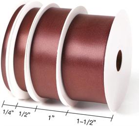 img 2 attached to 🎀 Assorted Sizes Double-Face Satin Hair Ribbons Pack - Ideal for Gifts Wrap, Craft, Fabric, Wedding Decorations, Boy Girl Baby Shower - 80 Yard (850-Brown)