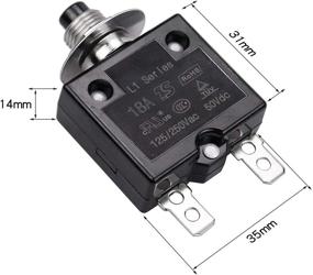 img 2 attached to RKURCK 125-250V AC 50V DC Нагрузочное устройство с кнопкой сброса предохранителя 18 Ампер Тепловая защита L1 серии, Ручной сброс, Тепловой выключатель (18А)