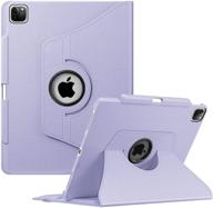 fintie rotating case for ipad pro 12.9-inch 5th generation 2021 - 360 degree swivel protective cover with pencil holder, auto sleep/wake - lilac purple logo
