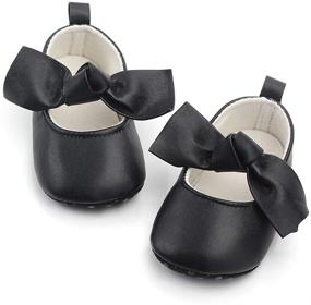 img 3 attached to CLOUCKY Bowknot Infant Toddler Walkers Girls' Shoes in Flats