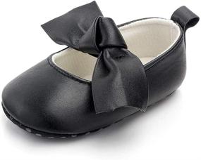 img 4 attached to CLOUCKY Bowknot Infant Toddler Walkers Girls' Shoes in Flats