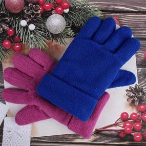 img 1 attached to 🧤 Winter Fleece Mittens for Boys - Cooraby Weather Accessories