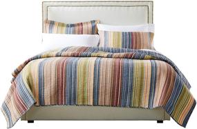 img 1 attached to 🛏️ Full/Queen Multi-Colored Greenland Home Katy Quilt Set