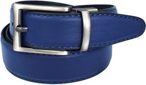 img 3 attached to Reversible Leather 30Mm Belt Navy Men's Accessories in Belts