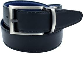 img 2 attached to Reversible Leather 30Mm Belt Navy Men's Accessories in Belts