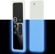 📺 silicone case for apple tv 4k 4th 5th gen remote: full access, anti-slip, shockproof (honeycomb series) – blue glow logo